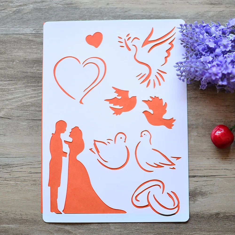 A5 21*15CM DIY Craft Wedding Layering Stencils Album Stamping Drawing Template