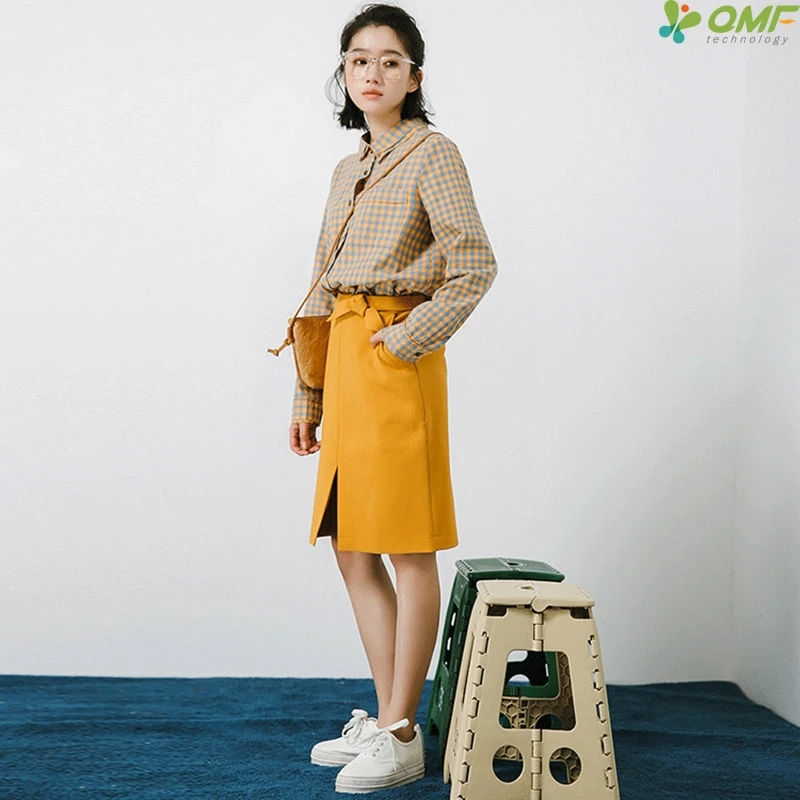 Elegance OL Yellow Midi Skirt All Match Black Skirt Korean Office ...