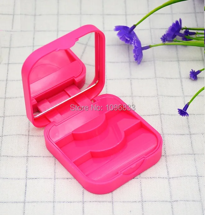 

Empty False Eyelash Case 1 Pair Lash Packing Box Eyelashes Storage Case with Mirror Fashion Portable Box, 10 Cases/Lot