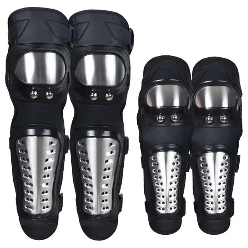 SULAITE Knight Protective Knee + Elbow Protector Guards Pads Motor Safety Racing Stainless Steel