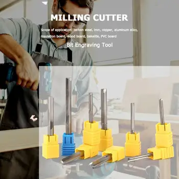 

1pc Double-edged Straight Slot Milling Cutter Router Bit CNC Engraving Tool M2 High Speed Steel Router Tools Carbide