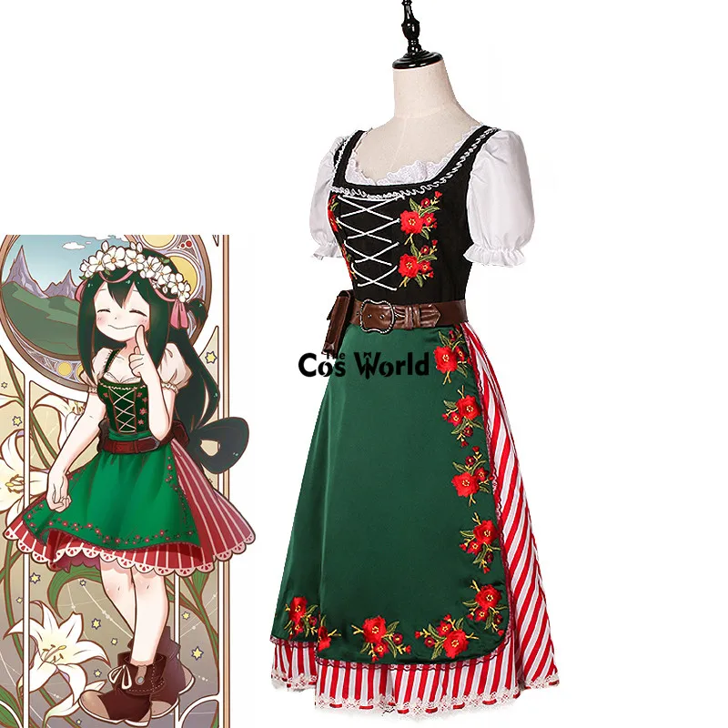 Boku No Hero academic My Asui Tsuyu винтажное платье с фартуком униформа костюм аниме костюмы