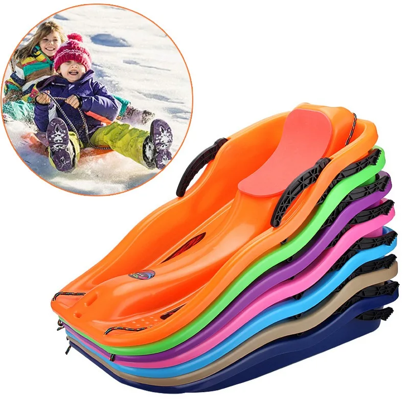 Сани для детей Открытый зима Toboggan пластик сноуборд доска взрослых снег сани два