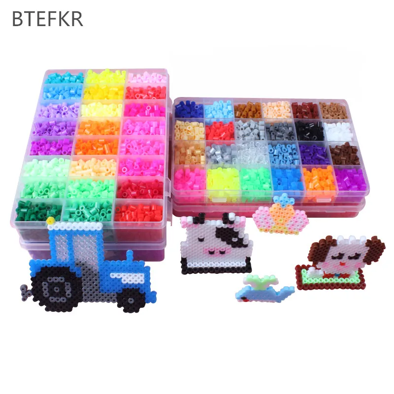 

48 Colors 5mm Perler Beads Educational jigsaw toys 4600pcs/set Hama Beads for Children 3D puzzle diy Toys Fuse Beads Pegboard