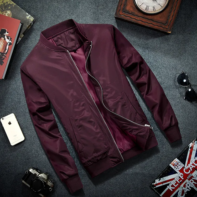 

new 2020 during the spring and autumn outfit men's jacket collar cultivate one's morality leisure pure color jacket