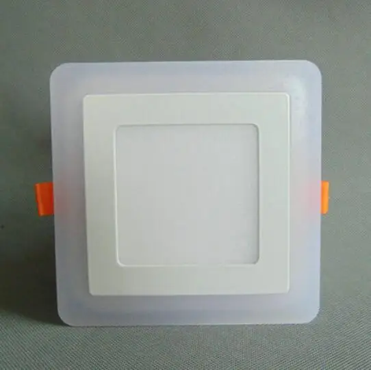 

LED Panel Light 6W 9W Square Concealed Dual Color Cool White+Blue/RGB Lamp Downlight AC100-265V