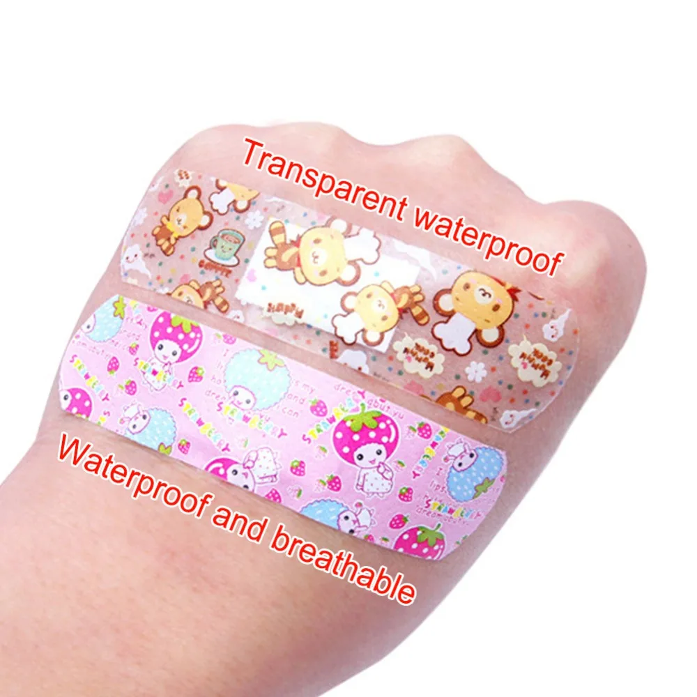 100pcs Cute Cartoon Band Aid Waterproof Breathable Hemostasis Adhesive Bandages Security First Aid Stickers For Kids Children