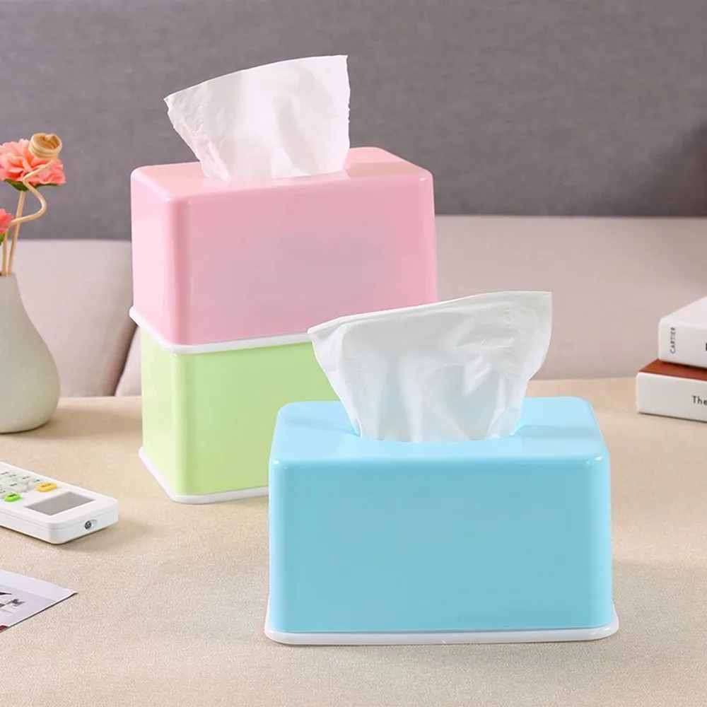 Household simple plastic tissue box paper holder rectangular shaped