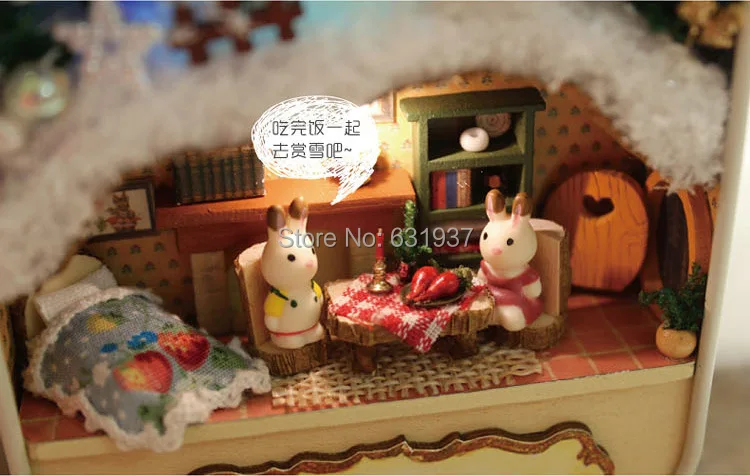 Doll House Diy miniature Wooden Puzzle Dollhouse miniaturas Furniture Toy House Doll For Birthday Gift Box Theatre Trilogy