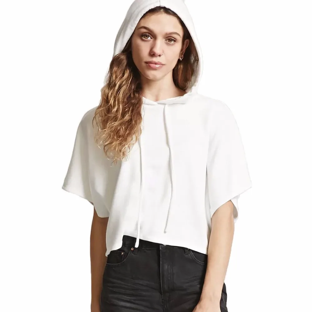 PGSD New Summer Simple Fashion printing Women Clothes Short-sleeved sexy Hooded short Sweatshirt female Frenulum Pullovers PGSD New Summer Simple Fashion printing Women Clothes Short-sleeved sexy Hooded short Sweatshirt female Frenulum Pullovers