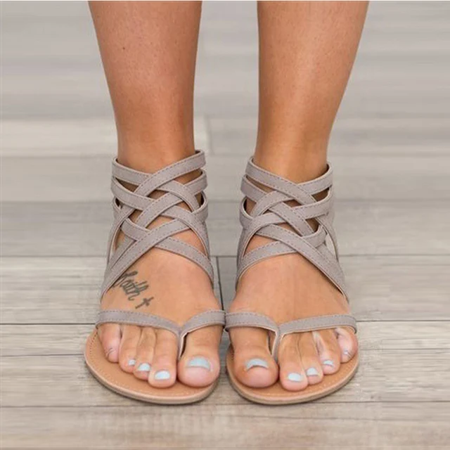 Women Sandals Fashion Gladiator Sandals For Women Summer Shoes Female Flat Sandals Rome Style Cross Tied Women Sandals Fashion Gladiator Sandals For Women Summer Shoes Female Flat Sandals Rome Style Cross Tied Sandals Shoes Women 43