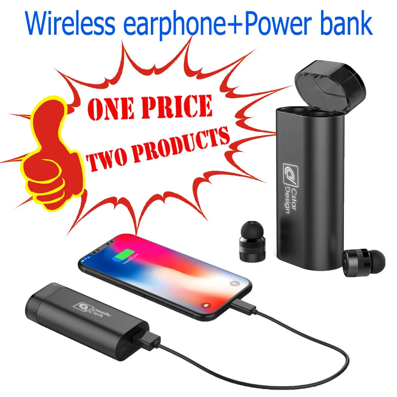 

YINGTAI M3 TWS Invisible Wireless Bluetooth Earphone Mini Bluetooth Stereo Headset for phone with 2000mA Charging box Power Bank