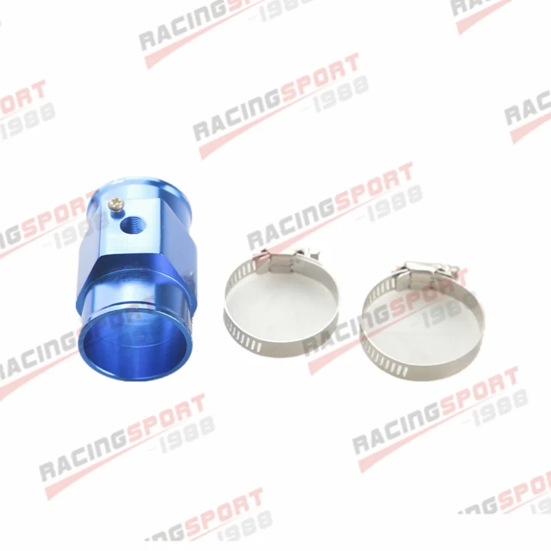 

42mm Water Temperature Joint Pipe Sensor Gauge Radiator Hose Adapter Kit Blue