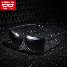Триумф видения черный Квадратные Солнцезащитные очки Для мужчин для вождения градиентные линзы оттенков мужской Брендовая Дизайнерская обувь солнцезащитные очки для Для мужчин Óculos очки