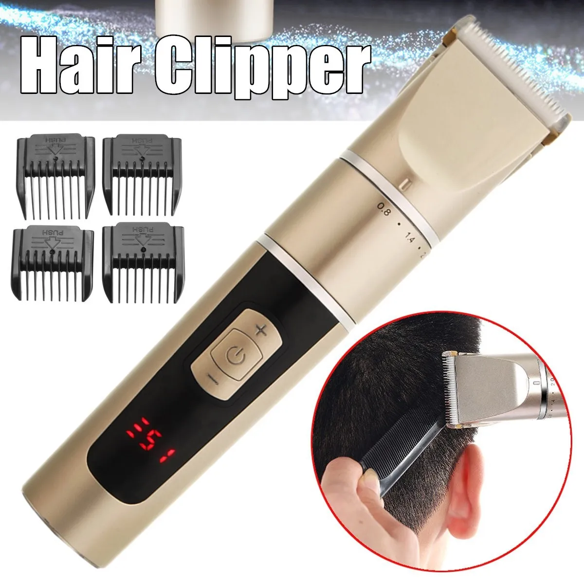 

4 in 1 Rechargeable Hair Trimmer Titanium Hair Clipper Electric Shaver Beard Trimmer Tools Shaving Machine