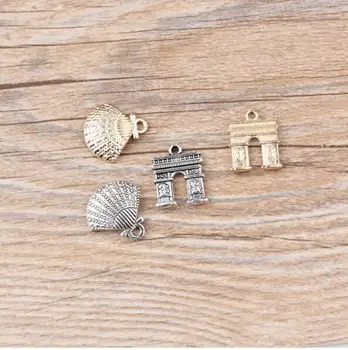 

Newest Vintage Cartoon Scallops/Door Shape Alloy gold/Antique Silver Plated Tone metal Pendants Charms diy Jewelry making