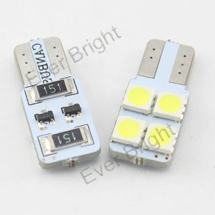 10 100 шт. T10 led 5050 4 SMD w5w canbus t10 Светодиодная Лампочка Авто светодиодная сигнальная