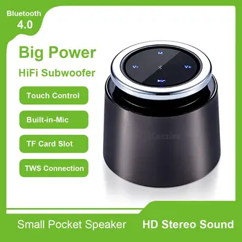 

Portable Bluetooth Speaker,HiFi Wireless Zinc Alloy Speaker Gift Touch Control,Built-in-Mic, Handsfree,TF Support,Remote Control