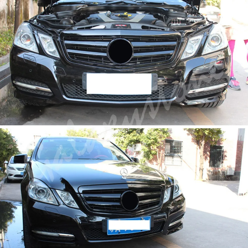 Передняя решетка подходит для Mercedes Benz W212 E250 E550 E350 E63 AMG 2009 2010 2011 2012 2013 глянцевый черный матовый хром