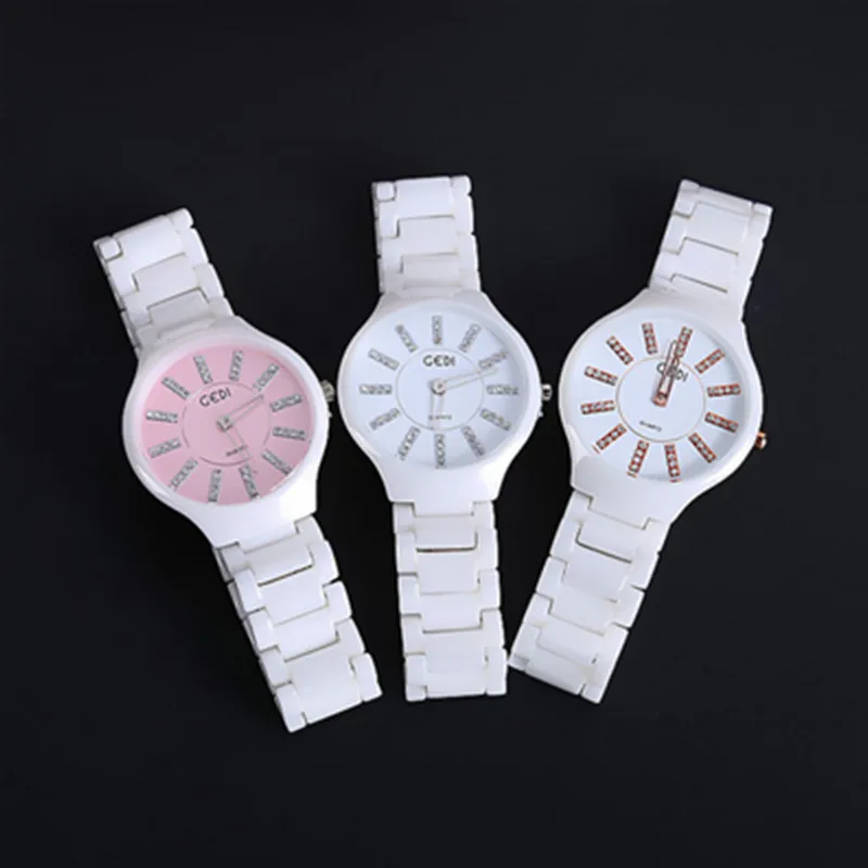 

Double Button Butterfly Buckle Ceramic Watches Women Luxury Fashion & Casual Wrist Watches for Women Diamond Elegant Watch