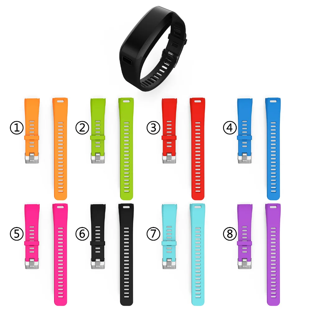 

21mm Band Replacement for Garmin Vivosmart HR Silicon Watch Strap Bracelet Wristband with Pin Tool Kits for VIVO smart hr