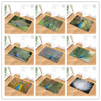 

Nordic INS style printed door mat Peacock cartoon carpet plant mat bedroom door bed covered with blanket