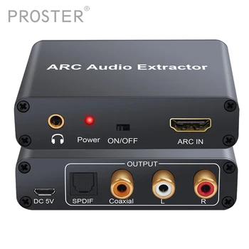 PROZOR-Convertidor de Audio HDMI, ARC DAC Adaptador de Audio L/R, Extractor de Jack SPDIF Coaxial, canal de retorno, auriculares de 3,5mm para TV