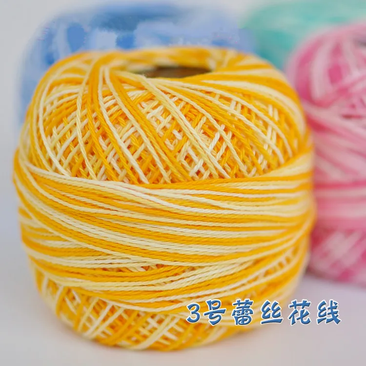300 г (50 * 6 шт.) 3 # крашение 100% хлопок кружево пряжа детская чашка коврик ThreadSoft и