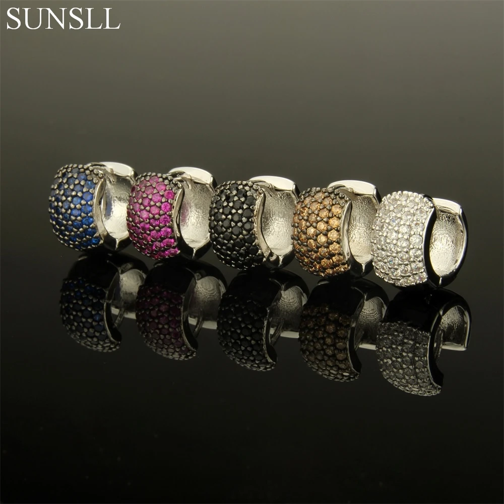 

SUNSLL Sliver Color Copper Pins Earrings Multicolor Cubic Zirconia Hoop Earrings Women's Fashion Party Jewelry CZ Brincos