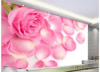 

3d wallpaper custom photo non-woven mural picture wall stickers Pink roses painting living room wallpaper for walls 3d