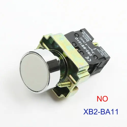 XB2-BA11 BA21 BA51 BA61 BA61 BA42 без/NC мгновенный плоский кнопочный переключатель самосброс 22 мм синий красный зеленый черный белый желтый - Цвет: XB2-BA11