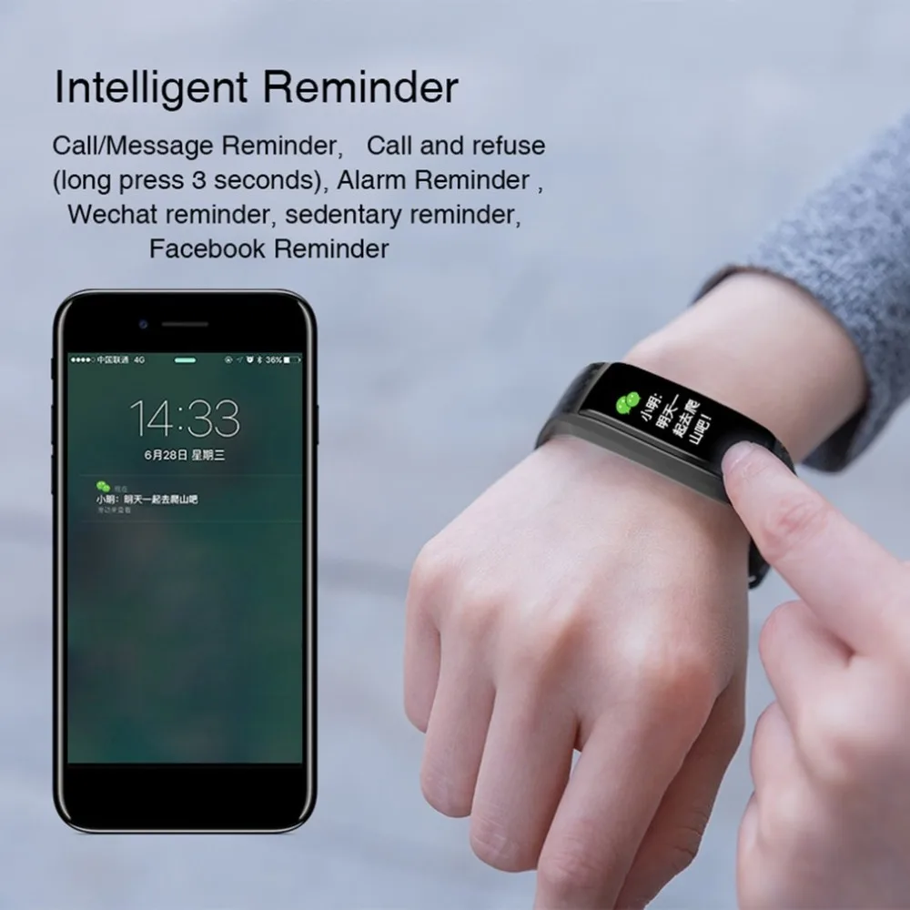 Smart Wristband Heart Rate Monitor Blood Pressure Pedometer Step Counter Fitness Bracelet Color Screen Sport Watches pedometer 