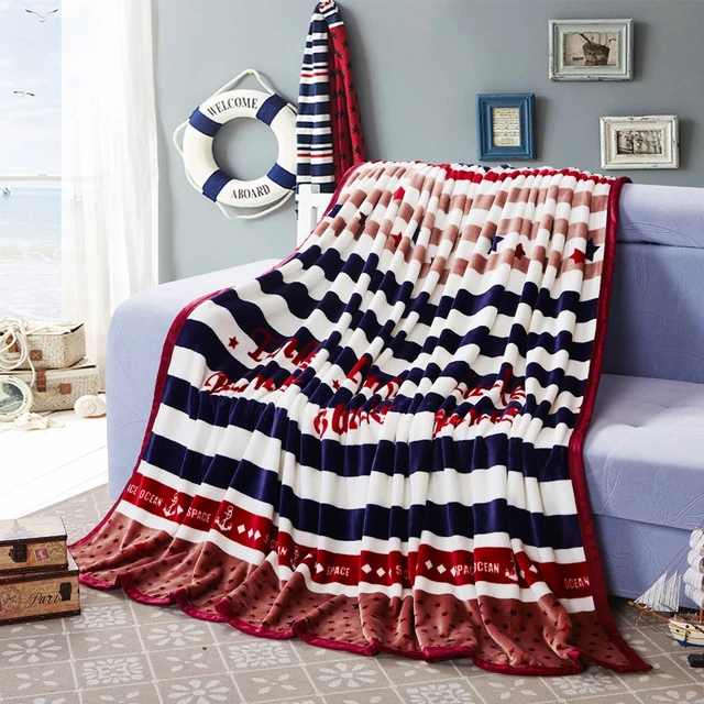 High Quality Thicking Striped Throw Blanket Bedding Adult Spring Gorgeous Red And Blue Throw Blanket High Quality Thicking Striped Throw Blanket Bedding Adult Spring Gorgeous Red And Blue Throw Blanket