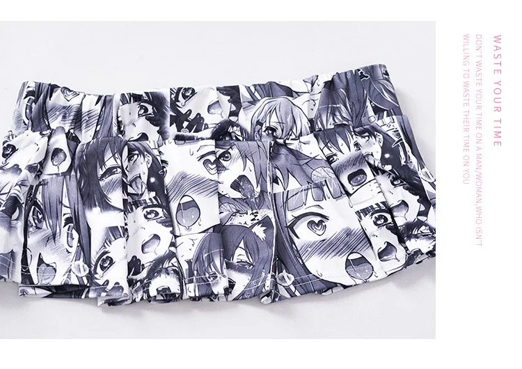 19 см японская мини-юбка с цифровой печатью Baitao девушка сексуальная милая плиссированная юбка женская Kawaii Женская Повседневная тонкая мини-юбка