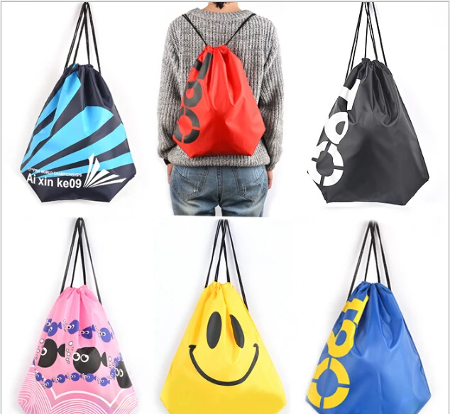 Manufacturers wholesale custom beach font b bag b font shoulders font b drawstring b font clothing