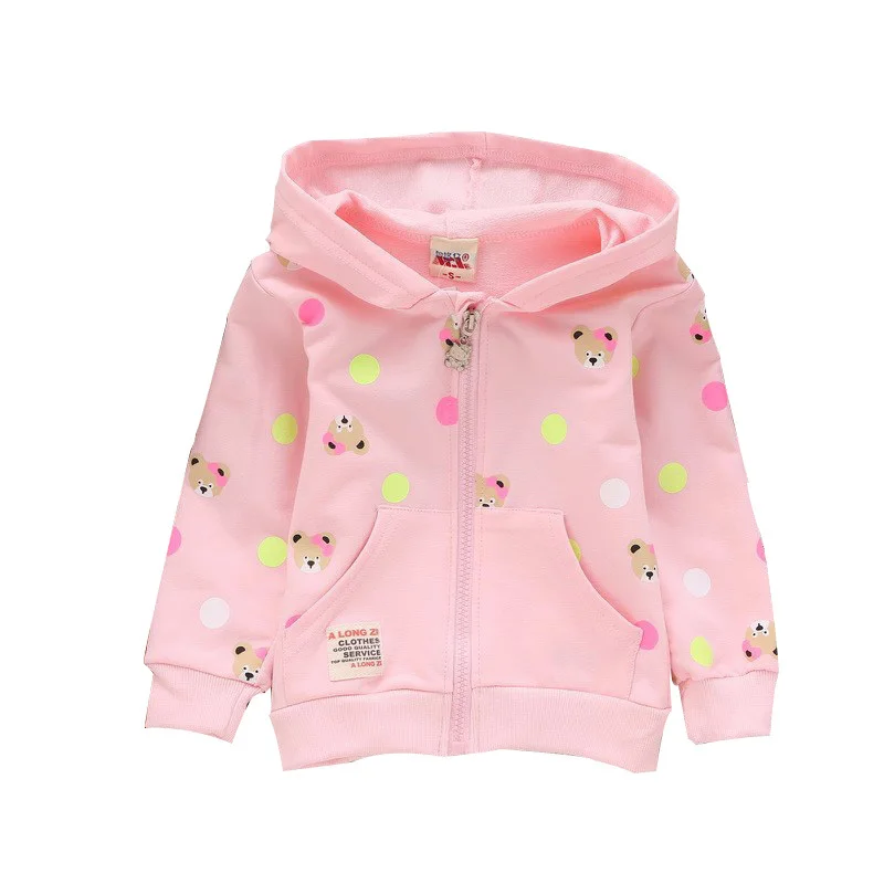

2015 Spring&autumn kids sweater cotton long-sleeved Hooded Cartoon cute pattern girls sweatshirt 0-3 year T-shirts for girls