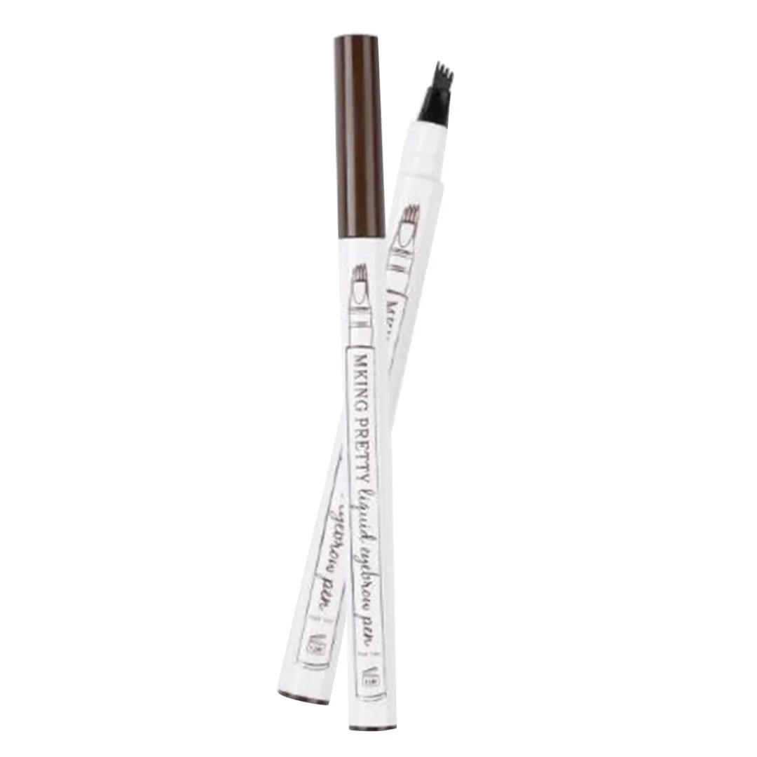 4 Colors Microblading Eyebrow Tattoo Pen 4 Head Fine Sketch Liquid Eyebrow Pencil Waterproof Tattoo Eye Brow Pen