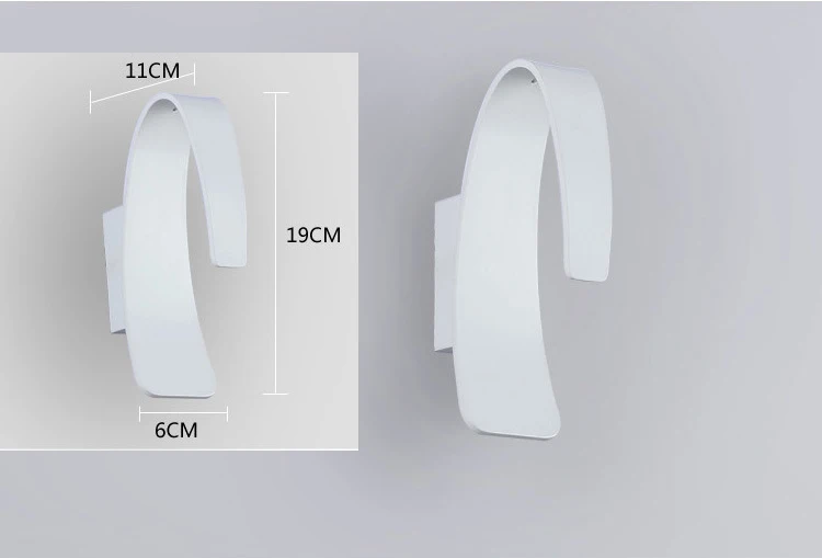 Современный настенный светильник 3 Вт с алюминиевой аркой, светодиодный настенный светильник, светильник для ванной комнаты, коридора, крыльца, домашнего декора, поверхностного монтажа