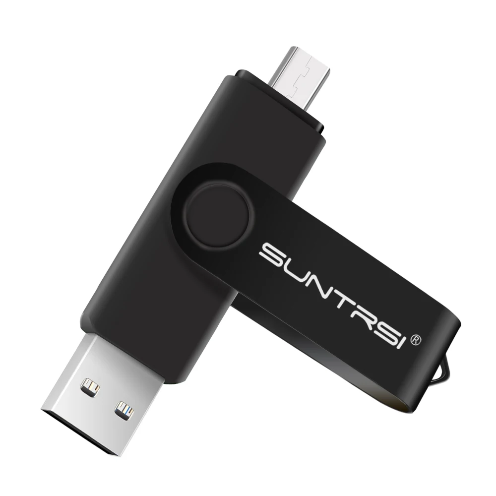 Suntrsi USB флеш-накопитель 64 ГБ высокоскоростной OTG Флешка USB флешка OTG реальная емкость Флешка 4 ГБ 8 ГБ 16 ГБ 32 ГБ - Цвет: black