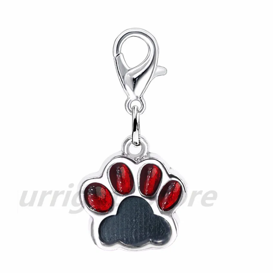 10 шт. эмаль Bling Cat Dog/Bear отпечаток лапы висячий Шарм подходит вращающийся Омар застежка брелок кольца для ключей сумка Ювелирные изделия HC503 - Окраска металла: 6-1