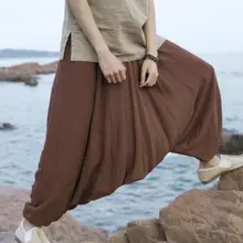 Мужские брюки-шаровары в китайском стиле; модные мужские брюки; pantalon homme; Новинка; свободные брюки