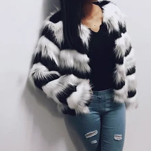 Fashion Winter Fur Jacket Women Imitation Furry Coat Plus Size Patchwork Short Fur Coats Women Outwear Warm Thick Faux Fur Coats