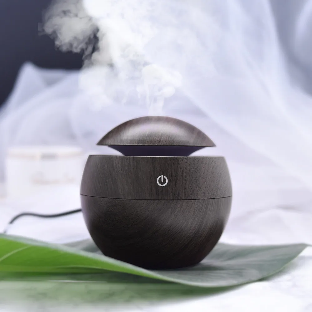

130mL USB wood Ultrasonic air humidifier Electric Aroma air diffuser Essential oil Aromatherapy cool mist maker for home