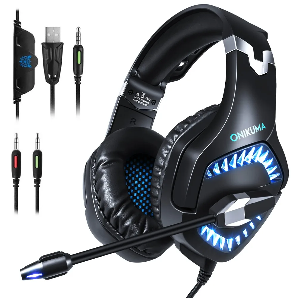ONIKUMA 2019 стерео игровая гарнитура K1 PRO Проводные Игровые наушники для ноутбука Mac PC