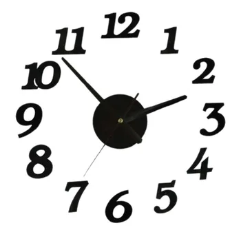 

New Clock Watch Wall Clocks Horloge 3d Diy Acrylic Mirror Stickers Home Decoration Living Room Quartz Needle