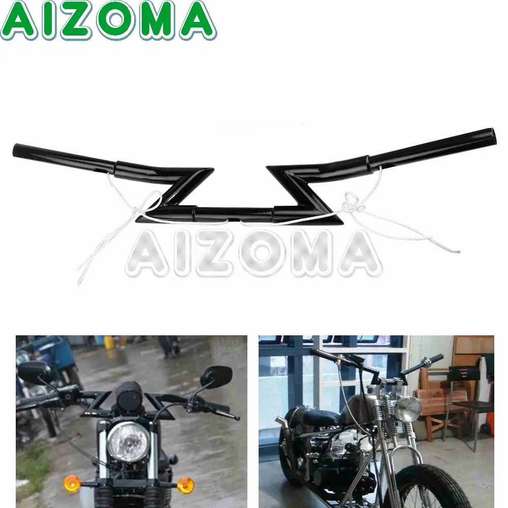 Сталь " Drag руль мотоцикла черный 25 мм/1 дюймов ручка Z-Bars для Harley Sportster Softail Fat Boy Dyna Street Fat Bob FXD