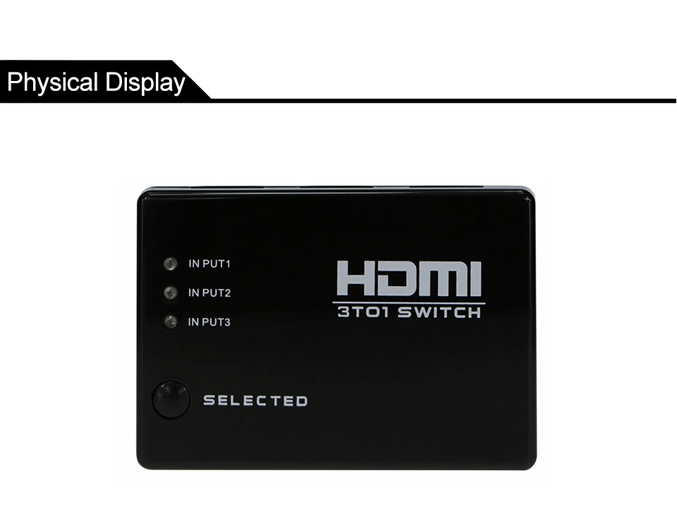 HDMI Splitter Black Plastic Automatically Switcher Hub & IR Remote 1080p 3 In 1 Out 3 PORT HDMI Switch Selector For HDTV For PS3 (9)