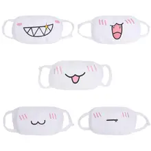 1 шт. Kwaii Милая противопылевая маска Kpop хлопковая маска для губ Emotiction Masque Kpop Маски Аниме мультфильм рот Муфельная маска для лица