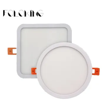 

50PCS Led Panel Light 6W 12W 18W 24W Dimmable Slim Frame Led Panel Downlight Ultra Thin Square/Round Led Ceiling Lamp AC85-265V