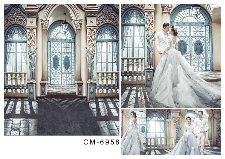 8 X12Ft Indoor Sunshine Curtain Arch Window Balcone Veranda Door Portico Custom Photography Fondali Studio Sfondi Vinile 3X3M